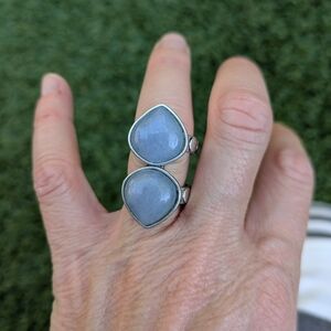 Elegant Silver and Blue Stone Ring